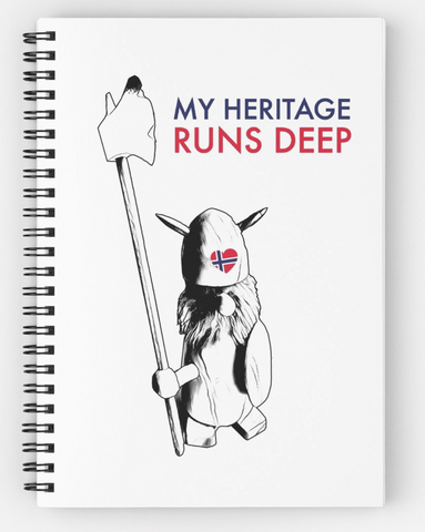 MY HERITAGE RUNS DEEP, NORWEGIAN VIKING - Spiral Notebook