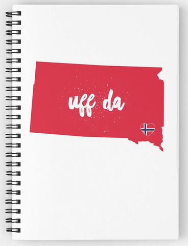 UFF DA SOUTH DAKOTA w/NORWEGIAN FLAG HEART - Spiral Notebook