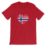 JEG ESKER NORGE (I LOVE NORWAY, in Norwegian) - Unisex short sleeve t-shirt