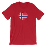 NORWEGIAN FLAG HEART - Unisex short sleeve t-shirt