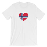 NORWEGIAN FLAG HEART - Unisex short sleeve t-shirt