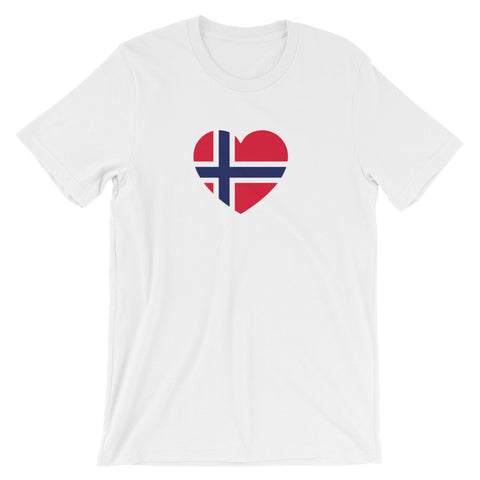NORWEGIAN FLAG HEART - Unisex short sleeve t-shirt