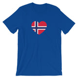 NORWEGIAN FLAG HEART - Unisex short sleeve t-shirt