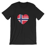JEG ESKER NORGE (I LOVE NORWAY, in Norwegian) - Unisex short sleeve t-shirt