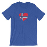 NORWEGIAN FLAG HEART - Unisex short sleeve t-shirt