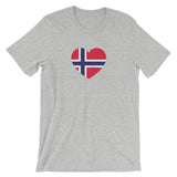 NORWEGIAN FLAG HEART - Unisex short sleeve t-shirt