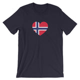 NORWEGIAN FLAG HEART - Unisex short sleeve t-shirt
