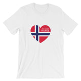 JEG ESKER NORGE (I LOVE NORWAY, in Norwegian) - Unisex short sleeve t-shirt