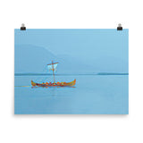 VIKING SHIP (Mosaic Blue) Photo paper poster