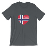 JEG ESKER NORGE (I LOVE NORWAY, in Norwegian) - Unisex short sleeve t-shirt