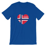 JEG ESKER NORGE (I LOVE NORWAY, in Norwegian) - Unisex short sleeve t-shirt