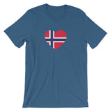 NORWEGIAN FLAG HEART - Unisex short sleeve t-shirt