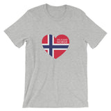 JEG ESKER NORGE (I LOVE NORWAY, in Norwegian) - Unisex short sleeve t-shirt