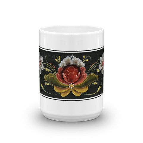 Rogland Rosemåling Norwegian Folk Art Flowers (Norway) - Coffee & Tea Mug