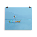 VIKING SHIP (Mosaic Blue) Photo paper poster
