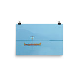 VIKING SHIP (Mosaic Blue) Photo paper poster